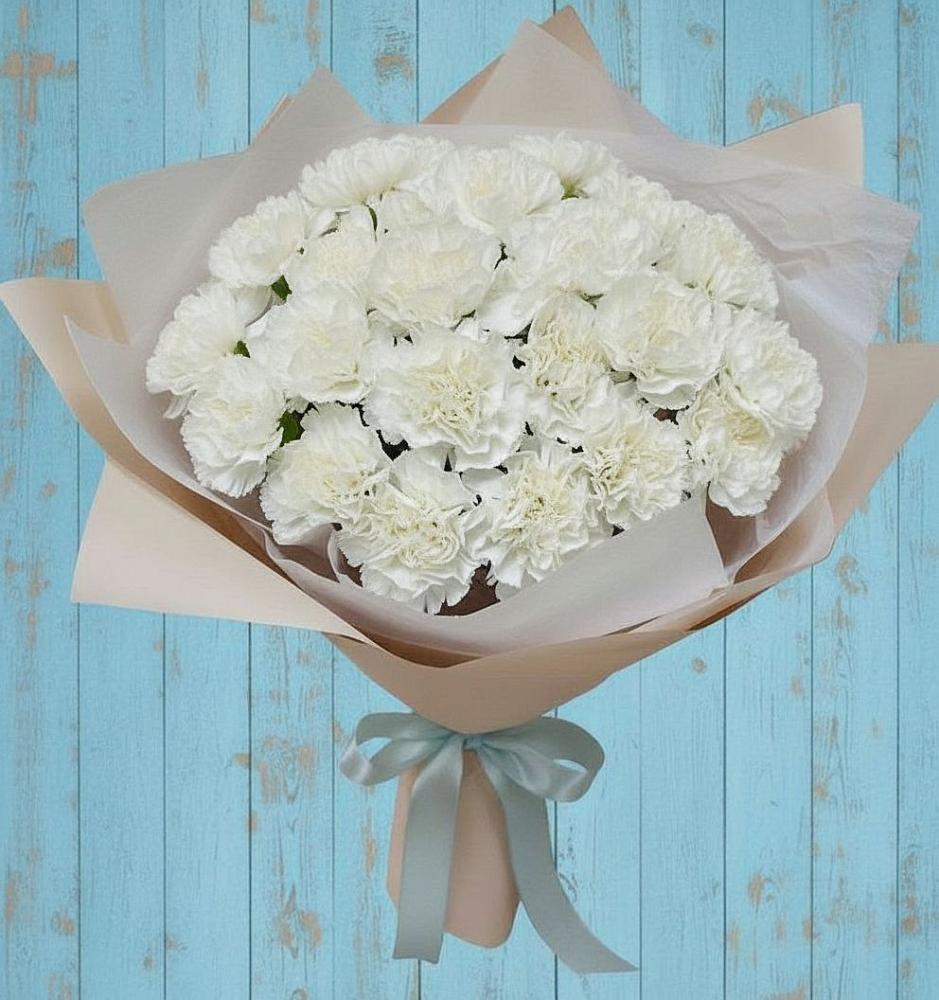 Букет цветов из: Гвоздики в Посёлок Подольской машинно-испытательной станции