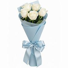 Букет 5 Белых роз Проуд в Посёлок Подольской машинно-испытательной станции