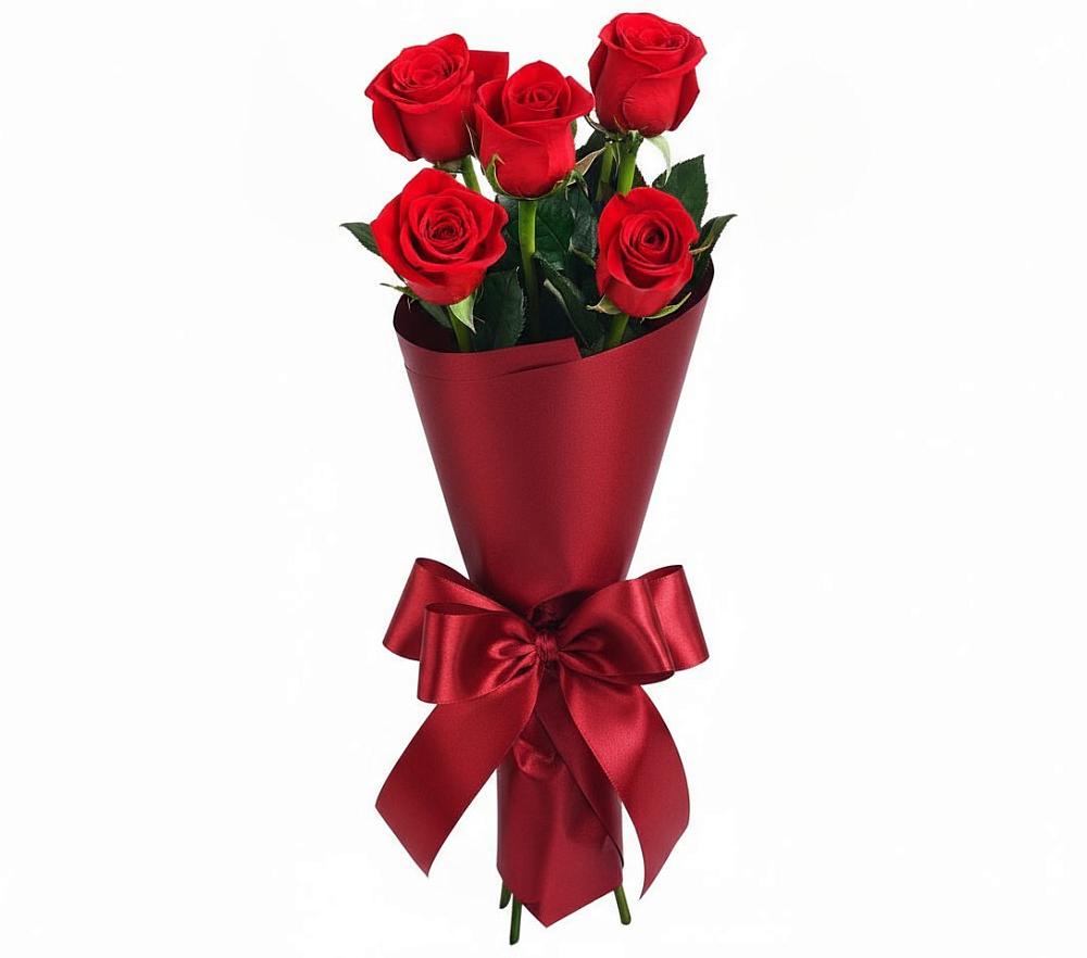 Букет 5 Красных роз Эдлесс Лав в Посёлок Подольской машинно-испытательной станции