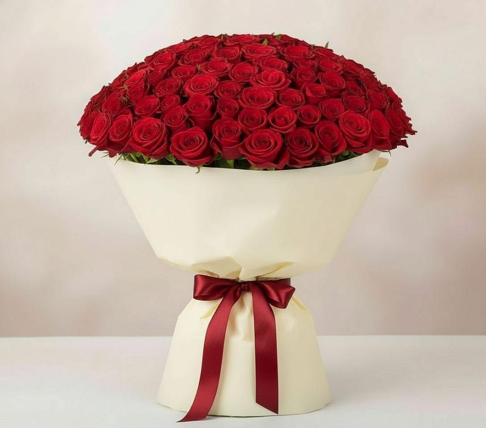 Букет 101 Красная роза Милано в Посёлок Подольской машинно-испытательной станции