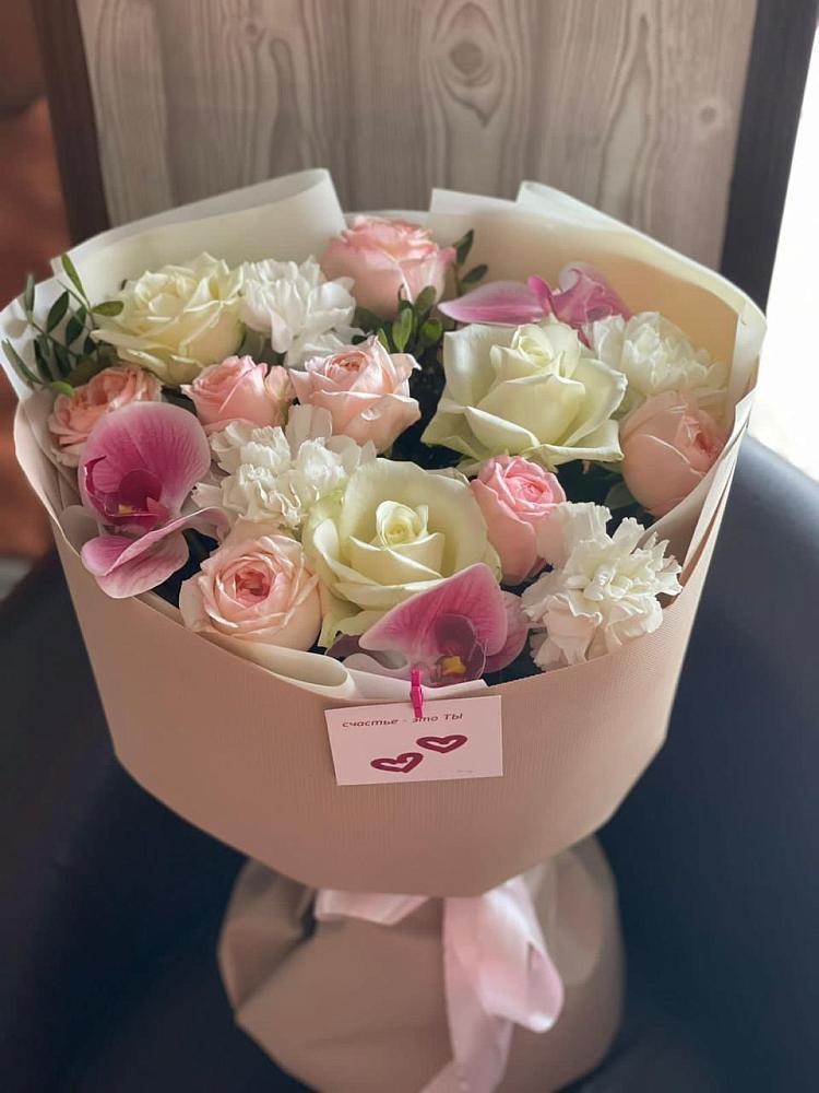 Букет цветов из: Орхидеи, Розы и Гвоздики в Посёлок Подольской машинно-испытательной станции