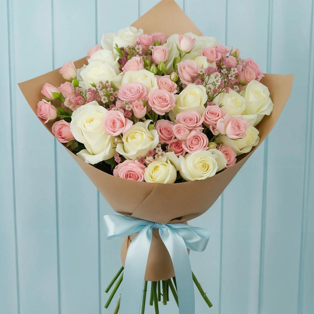 Букет цветов из: Розы в Посёлок Подольской машинно-испытательной станции