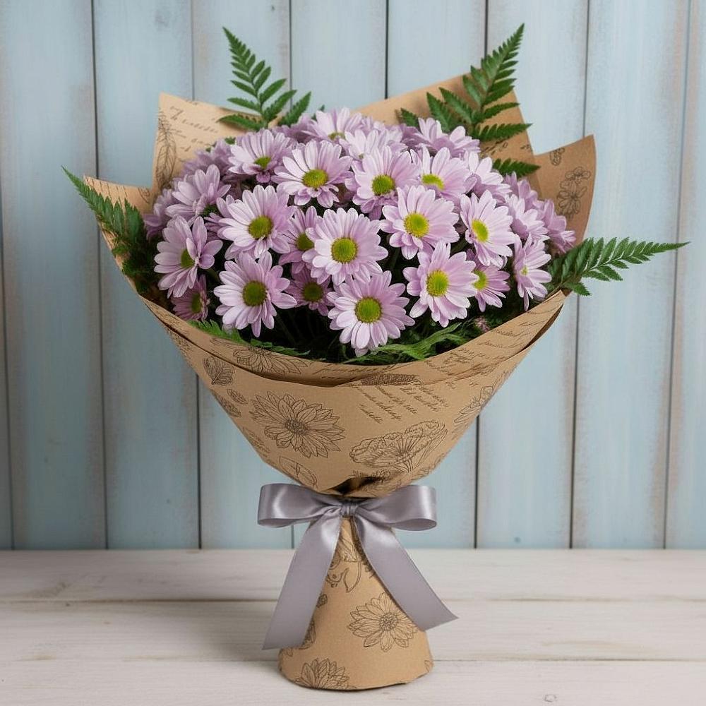 Букет цветов из: Хризантемы в Посёлок Подольской машинно-испытательной станции