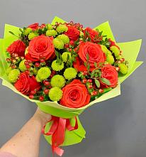 Букет цветов из:  Хризантемы и Розы #REPLACE_PRED# Посёлок Подольской машинно-испытательной станции