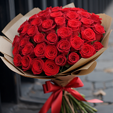 Букет 51 Красная роза Эдлесс Лав #REPLACE_PRED# Посёлок Подольской машинно-испытательной станции