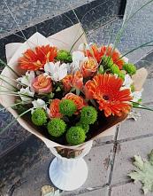 Букет цветов из:  Герберы, Хризантемы, Альстромерии и Розы #REPLACE_PRED# Посёлок Подольской машинно-испытательной станции