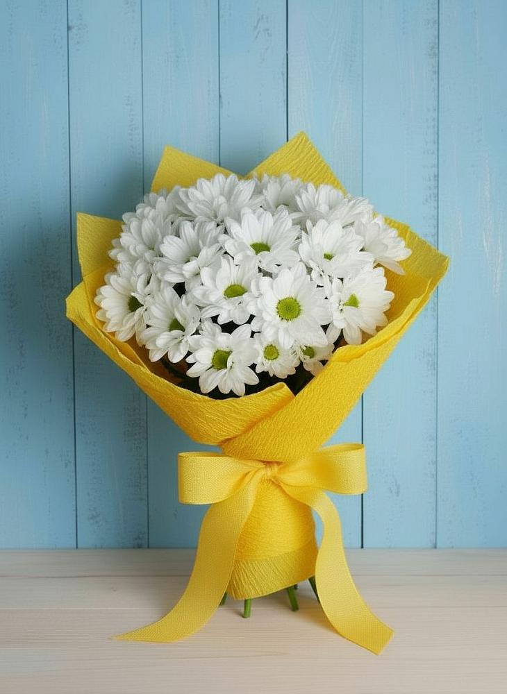 Букет цветов из: Хризантемы в Посёлок Подольской машинно-испытательной станции