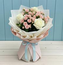 Букет цветов из:  Розы в Посёлок Подольской машинно-испытательной станции