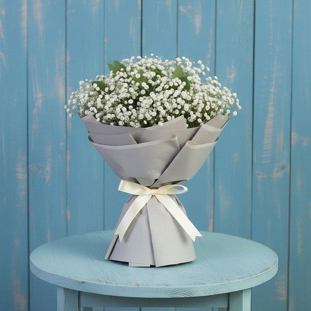 Букет цветов из: Гипсофила в Посёлок Подольской машинно-испытательной станции