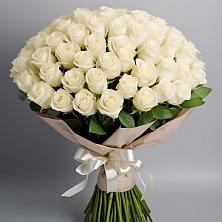 Букет 101 беля роза Белоснежка в Посёлок Подольской машинно-испытательной станции