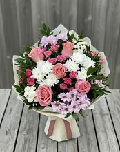 Букет цветов из:  Альстромерии, Гвоздики, Розы и Хризантемы #REPLACE_PRED# Посёлок Подольской машинно-испытательной станции