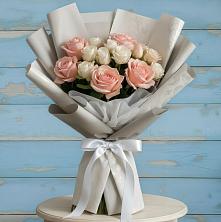 Букет цветов из:  Розы в Посёлок Подольской машинно-испытательной станции