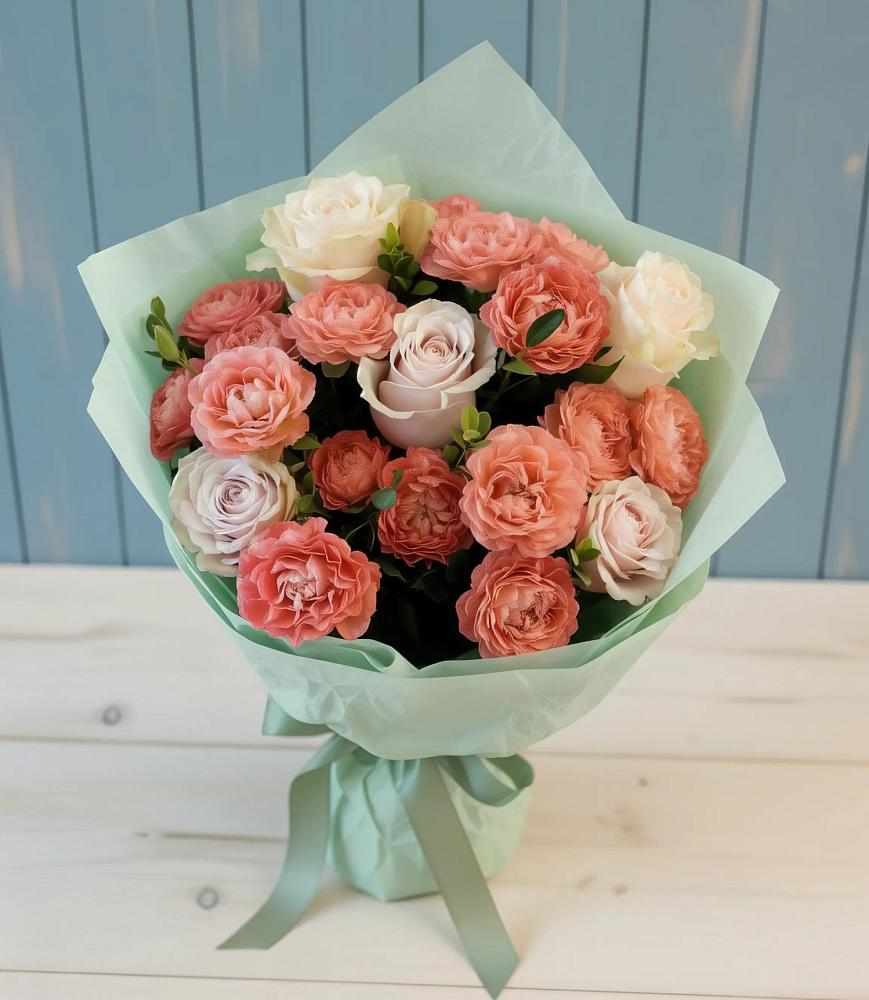 Букет цветов из: Розы в Посёлок Подольской машинно-испытательной станции