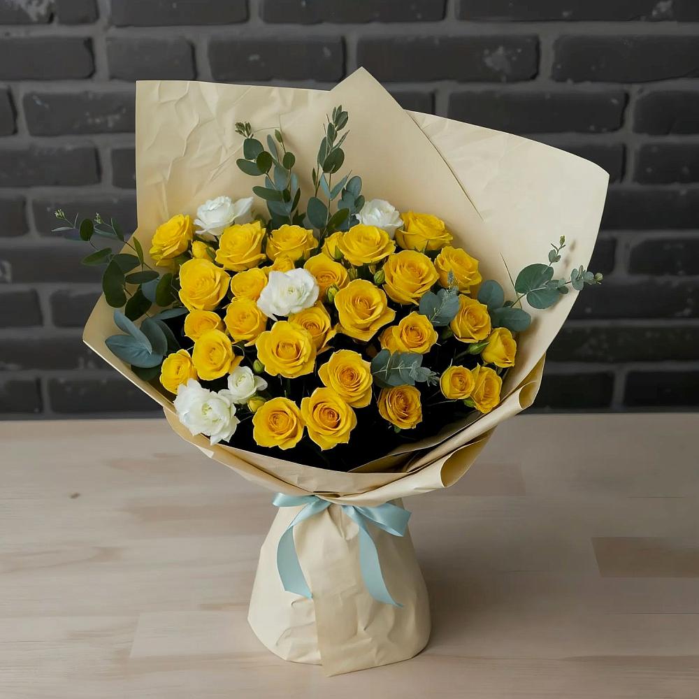 Букет цветов из: Розы в Посёлок Подольской машинно-испытательной станции