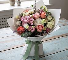 Букет цветов из:  Розы, Лизиантусы и Гвоздики #REPLACE_PRED# Посёлок Подольской машинно-испытательной станции