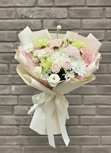 Букет цветов из:  Гвоздики, Розы, Лизиантусы и Хризантемы #REPLACE_PRED# Посёлок Подольской машинно-испытательной станции