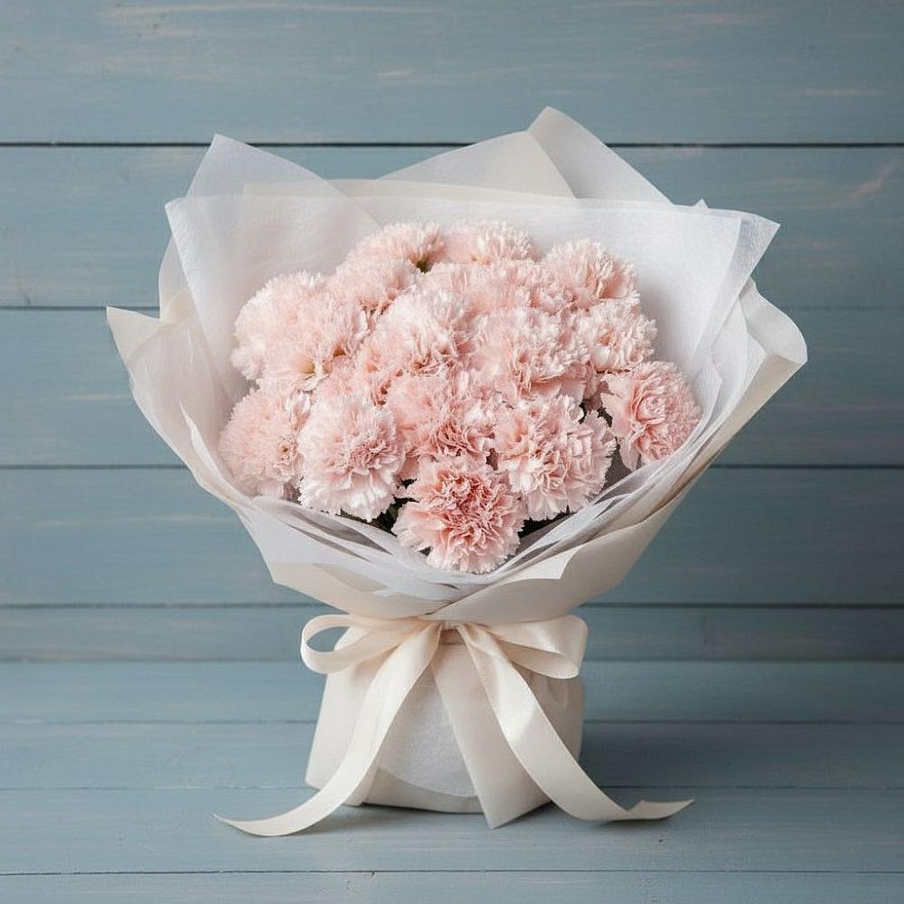 Букет цветов из: Гвоздики в Посёлок Подольской машинно-испытательной станции