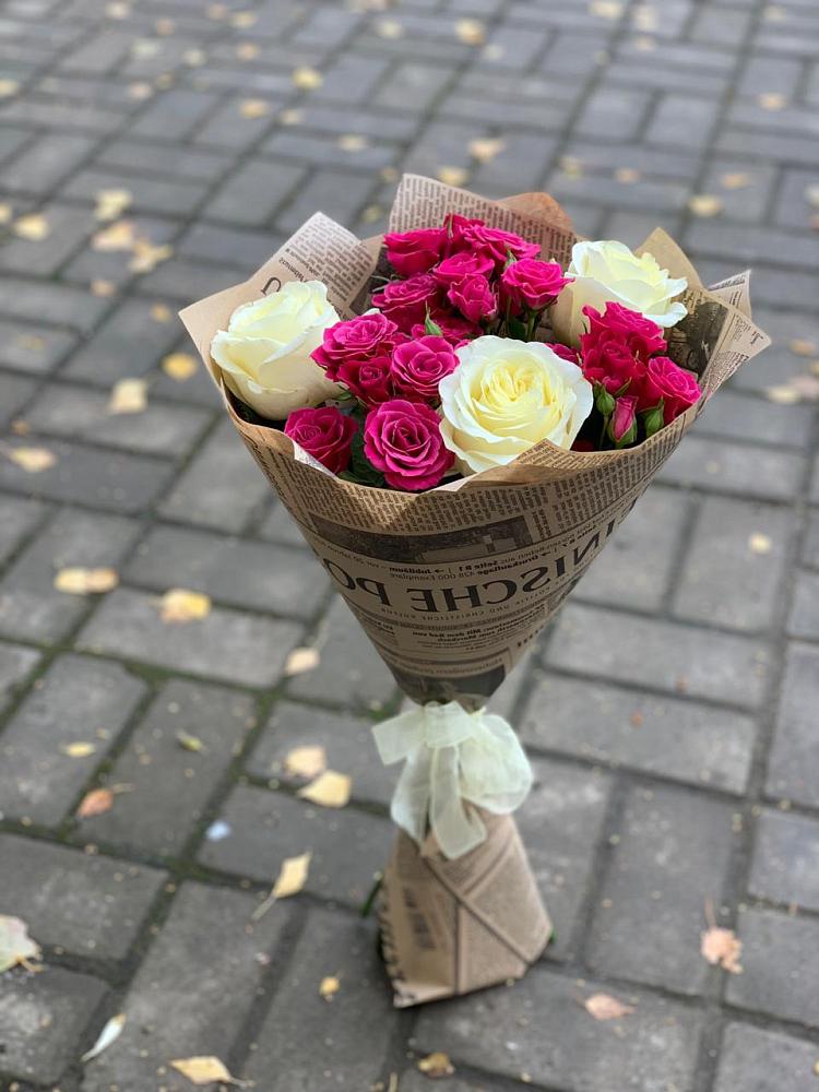 Букет цветов из: Розы в Посёлок Подольской машинно-испытательной станции