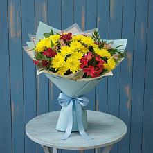 Букет цветов из:  Альстромерии и Хризантемы #REPLACE_PRED# Посёлок Подольской машинно-испытательной станции