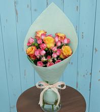 Букет цветов из:  Розы в Посёлок Подольской машинно-испытательной станции