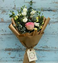 Букет цветов из:  Розы и Лизиантусы в Посёлок Подольской машинно-испытательной станции